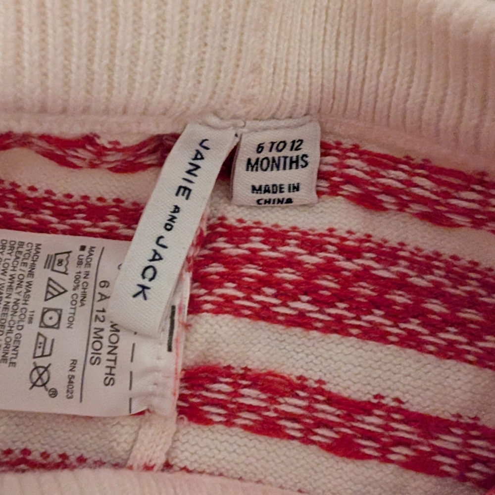 3 For $24 Janie and Jack Red and White Knit Baby Pants - Picture 4 of 4